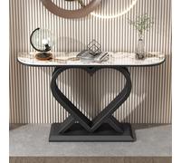 Modern Console Table with Rock Board Top, 39.4" Entryway Sofa Table for Living Room, Hallway, Foyer