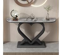 Modern Console Table with Rock Board Top, 39.4" Entryway Sofa Table for Living Room, Hallway, Foyer