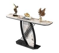Modern Console Table with Unique Metal Base and Marble Top, Perfect for Entryway, Living Room, or Behind Sofa Placement