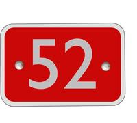 Modern contemporary acrylic red rectangle house number - 1 to 999 available