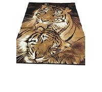 Modern Contemporary Animal 2 Tigers 120cm x 170cm (Approx 6x4) in Beige Available in Other Designs Rugs/mats