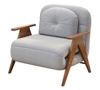 Modern Convertible Sofa Chair Bed for Small SpacesAdjustable 6Position Sleeper Couch with Solid Wood Arms Perfect for Apartments & Guest Rooms (Blue)