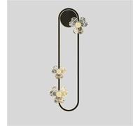 Modern Copper Wall Sconce with Acrylic Flowers, LED Wall Mount Light Fixture, Oval Wall Lamp, Indoor Wall Lighting for Bedroom, Living Room, Bathroom, Hallway