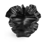 Modern Coral Flower Vase - Black Ceramic, Unique Art Handmade Nordic Boho Vase - Matte Black for Home Decor, Farmhouse, Living Room, Dining Table, Office - 7" H
