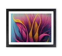 Modern Coral Reef Art Abstract Framed Print | A2 Black Framed Wall Art | Ready to Hang | Abstract Fantasy Picture | Living Room Bedroom Lounge Office