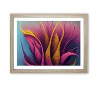 Modern Coral Reef Art Abstract Framed Print | A2 Oak Framed Wall Art | Ready to Hang | Abstract Fantasy Picture | Living Room Bedroom Lounge Office