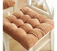 Modern Corduroy Tufted Seat Cushion - Soft Thick Chair Pads for Living Room Balcony Bay Window Yoga - Brown 38x38cm (15x15inch) - Ultimate Comfort & Style