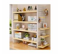 Modern Corner Desk Hutch - Space-Saving Wooden Bookshelf nizer for Home Office & Dorm - Easy Assembly Desktop Storage Rack Yellow 50x15x75cm