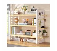 Modern Corner Desk Hutch - Space-Saving Wooden Bookshelf nizer for Home Office Dorm & Study - Easy Assembly Storage Rack (Yellow 40x20x60cm)