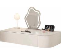 Modern Corner Desk with Drawers - Wall-Mounted ty Makeup Table Compact Lighted W Dressing Table for Home Office & Bedroom Decor