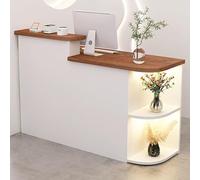 Modern Corner Desk with Lockable Drawer Front Stylish Reception Stand for Office or Retail Space-Saving Storage Solution Elegant Display Counter