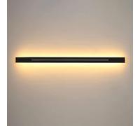 Modern Corner LED Wall Lamp Minimalist Indoor Light Black Long Strip Linear Wall Lighting Dimmable Vanity Bathroom Wall Sconce Gold Hallway Wall Mounted for Bedroom Living Room Headboard(Black,60CM)