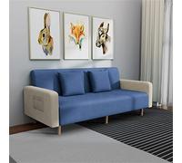 Modern Cotton Fabric Sofa Bed, Adjustable Folding Reclinersofa Bed,2 Seater Recliner Lounge Couch Recliner Chair,Upholstered Sofa Bed Chair,for Home Office Furniture,blue,140 × 61 × 75cm interesting