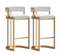 Modern Counter Height Bar Stools Set of 2 Upholstered Kitchen Island Chairs with Back Support Sturdy Metal Legs for Dining Room Breakfast Bar Home Decor table ing