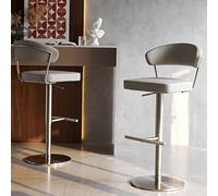 Modern Counter Height Swivel Bar Stools Faux Leather Dining Chairs with Back & Footrest Stylish Kitchen Island & Pub Bistro Seating for Home & Cafe