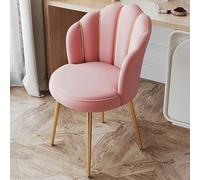 Modern Cozy Bedroom Chair Upholstered Makeup Stool with Backrest Carbon Steel Frame Sponge/Latte Cushion Small Armchair 31x31x74cm 6 Colors Available (Pink Latex)