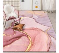 Modern Cream Powder Rug, 140 x 200 cm, Short Pile, Washable, Golden Minimalist Style, Soft & Easy Care, Non-Slip Underside