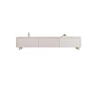Modern Cream White Corner TV Stand for Living Room Compact Storage Cabinet for Small Apartments Stylish Farmhouse Design (180x30x34cm)