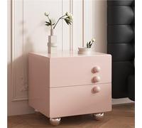 Modern Creative Bedside Table, Simple Floor-Standing Side Nightstand with 2 Storage Spaces for Bedroom, Living Room(Pink,19.7in)