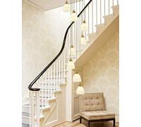 Modern creative chandelier 8 Balls Glass Lampshade Long Spiral Stairs Restaurant Living Room Modern Simple Personality Bar Cafe Ceiling Lamp 40x180cm (Color : A)