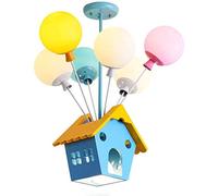 Modern Creative Chandelier Nordic Flying House Bedroom Children's Room Light Colorful Balloon LED Ceiling Light Children'S Room Bedroom Decorative Lighting [A-Level Energy] Comfortable anniversary