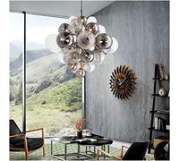 Modern Creative Living/Dining Room Pendant Light Smoke Grey/Clear Glass Bubbles Lampshade LED Warm/White Lighting (Color : 40cm Size : Whitelight) (100cm Warmwhite)