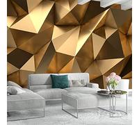 Modern Creative Mural Wallpaper 3D Stereo Golden Geometry Art Wall Cloth Living Room TV Sofa Backdrop Wall Covering Home Decor 150cm x 105cm (Width x Height)