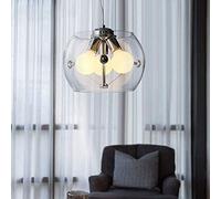 Modern Creative Oval Glass Ceiling Pendant Lights American Simple Restaurant Droplights Living Room Bedroom Aisle Bar Cafe Decorativer 3 Lights (Size : Large)