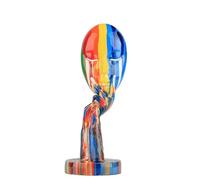Modern Creative Painted Colorful Abstract Mask Decorative Statue Thinker Lady Resin Abstract Character Handicraft Home Wine Cabinet Office Ornament Desktop Decoration (Small 11.8x4.3x4.3in)