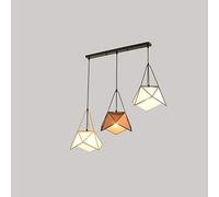 Modern Creative Personality Iron Art Ceiling Lamp Fixture Nordic Simple Indoor Chandelier Sand Fabric Shade Hanging Pendant Lighting Linen Light for Dining Room Living Bedroom Bar Restaurant