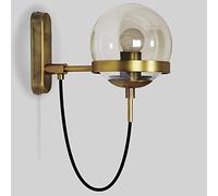 Modern Creative Restaurant d Wall Sconce Light Nordic Hotel Bedside Vintage Industrial Wind Circle Wrought Iron Glass Ball Wall Lamp with E27 Base for Bedroom/Living Room/Hotel/Corridor/Ais