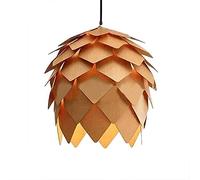 Modern Creative Wood Pendant Light - E27 Base Pine Cone Chandelier for Kitchen Island Sofa Corner Study Living Room - 15.74in Warm Light Artisan Design
