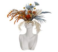 Modern Creativity Vases Female Shape Face Vase Body Art Ceramic Vase Modern Sculpture Vase Head Flower Vase for Home Decoration Table Decoration (#1)