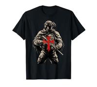 Modern Crusader Tactical Templar Knight Rifle T-Shirt