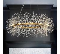 CAI-HAI Modern Crystal Chandelier Firework, for Living Room, Dining Room, Villa, Hallway,Hotel Lobby (Gold 12 Lights D100cm)