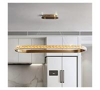 Modern Crystal Chandelier For Dining Room Brushed Gold Led Cristal Lamp Brief Design Kitchen Island Hanging Light Fixture (Color : Warmlight, Size : L120cm-Bstyle)