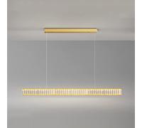 Modern Crystal Chandelier LED Dimmable Pendant Light Adjustable Brass Ceiling Hanging Lamp for Dining Table and Living Room Contemporary Ceiling Chandelier Fixture with Adjustable Suspension Aqiong
