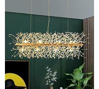 CAI-HAI Fireworks Crystal Chandelier Dandelion Modern Ceiling Light Fixture Living Room Kitchen Island 12 Lights 36.2inch Gold