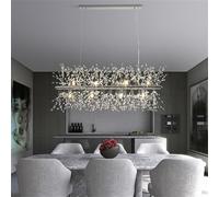 Modern Crystal Firework Chandelier, 90Cm 12-Light Linear Dining Room Lighting Fixtures Hanging, Dandelion Chandelier Firework Ceiling Light Fixture for Living Room, Bedroom,Chrome