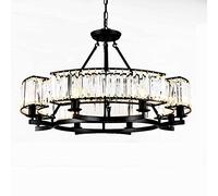Modern Crystal Hanging Lamp,Nordic Pendant Light,E14 - Multiple Heads Chandelier,Light Fixture for Living Room Dining Room Bedroom Black 8 Head Vision