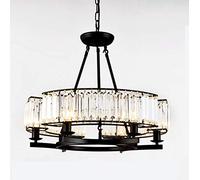 Modern Crystal Hanging Lamp,Nordic Pendant Light,E14 - Multiple Heads Chandelier,Light Fixture for Living Room Dining Room Bedroom Black 6 Head Vision