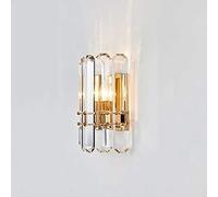 Modern Crystal Lampshade Copper Wall Light, Bedroom Bedside Lamp Aisle Living Room Wall Lights, E14 Brass Wall Lighting Fitting Easy-to-fit Wall Mount Lantern [Energy Class