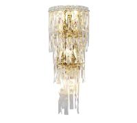 Modern Crystal Wall Lamp - 3-Tier K9 Luxury Light for Living Room, Bedroom & Hotel | Stainless Steel & Iron Frame(Gold- H 20.47")