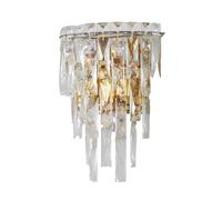 Modern Crystal Wall Lamp - 3-Tier K9 Luxury Light for Living Room, Bedroom & Hotel | Stainless Steel & Iron Frame(Gold- H 11.02")