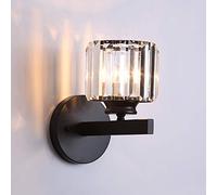 Modern Crystal Wall Lamp for Bedroom & Living Room, E14 Socket, Power Pull Switch, AC 85-250V, Silver Design, No Bulb Included