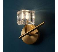 Modern Crystal Wall Light Indoor Copper Wall Lamp, Classic Wall Lamps for Living Room Stairs Aisle Cloakroom Dining Room Night Lights Geometric Lighting Fixture, G4 Socket (Size : 2-Light)