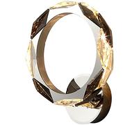 Modern Crystal Wall Sconce, 1-Light Circles Wall Lamp, Bedroom Bedside Reading Lamp Wall Mounted Deco Wall Lights for Bathroom Hallway