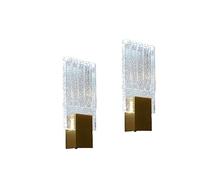 Modern Crystal Wall Sconce, 3000K/4000K6000K Dimmable LED Bubble Crystal Lights, Bathroom Vanity Lighting, Indoor Wall Fixture, Wall Mounted Lamp for Bedroom, Hallway, Set of 2 Made in China