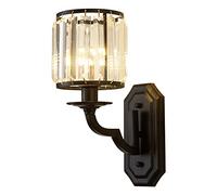 Modern Crystal Wall Sconce, Black Metal Decorative Light Fixture for Home Decor, Bedside & Bathroom Vanity Lamp, Stylish LED Wall Lighting
