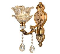 Modern Crystal Wall Sconce,vintage Floral Wall Light,1-light Wall Lamp With Glass Shade,brass Led Wall Mount Lamp Lighting Fixture For Bedroom Living Room Bathroom Corridor Hallway(1 light, C)
